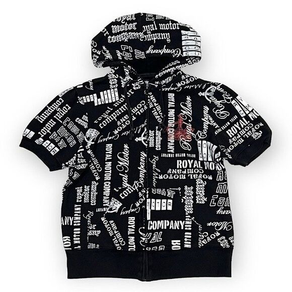 Feathers Royal Motor Company Short Sleeve Full Zip Hoodie Medium - Picture 15 of 16